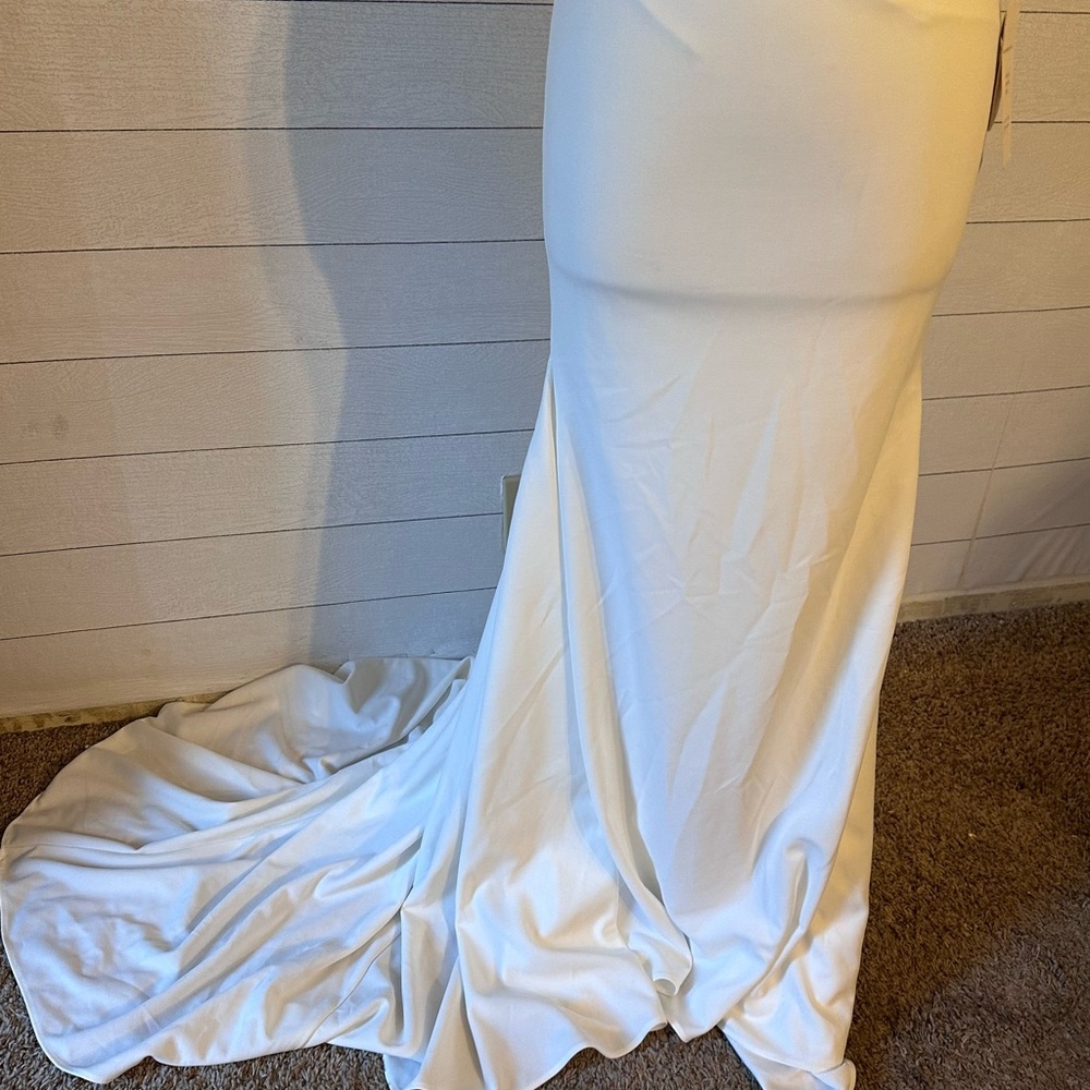Nox Anabel NWT Cowl Mermaid Wedding Dress JE954 Size 4 - Picture 9 of 11
